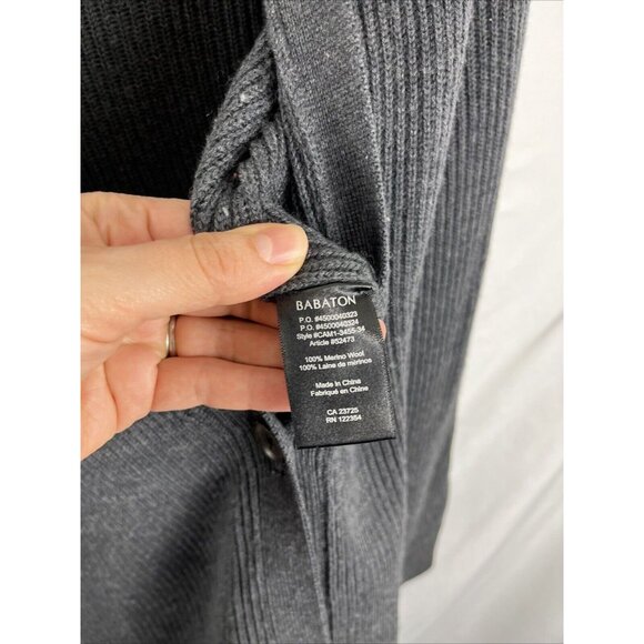 Aritzia Babaton Italian Merino Wool Grey Long Length Sweater Womens Size L - Picture 5 of 12